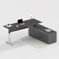 Tavoli da ufficio moderni ergonomici neri Sit To Stand elettrici regolabili in altezza Executive capo CEO Manager Desk