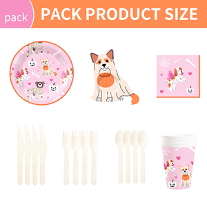 DAMAI Happy Halloween Party Supplies Pumpkin Black Cat and Cute Ghost Design Purple and Black Vibe Halloween Plates and Napkins - Product Image 6