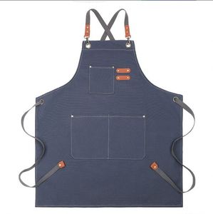 Delantal de trabajo de algodón grueso para manicura, barbacoa, cocina y uso doméstico, para comercio exterior - Product Image 2