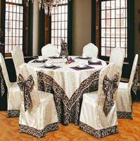 Housses de chaises en jacquard de luxe, nappes décoratives, décoration de salle à manger pour banquets, mariages et hôtels