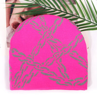 JAKIJAYI Vente en gros d'accessoires personnalisés Y2k Chaîne en métal style gothique Street Wear Bonnet en tricot jacquard pour hommes femmes