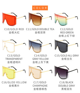 8220 quá khổ một mảnh kim loại không có vành <span class=keywords><strong>Gradient</strong></span> lớn vuông lá chắn Kính mát 2025 - Product Image 6