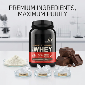 Proteína de Suero de Leche 100% Estándar Diamante de Marca Privada OEM, Suplemento para el Crecimiento y la Recuperación Muscular, Chocolate Doble Intenso - Product Image 5