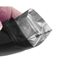 Pochettes d'emballage en mate noir thermoscellable en aluminium avec fermeture à glissière refermable à encoche de déchirure