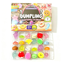 Calendrier de l'Avent Squishy de Noël 24 pièces – Mini Mochis Squishies Mignons – Calendrier du compte à rebours – Boîte Mystère – Cadeau Pendentif