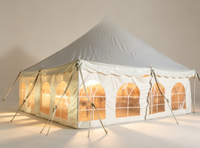 Tente de réception en aluminium classique avec auvent en PVC, 20 pieds x 30 pieds (6 m x 9 m), robuste, pour mariages, fêtes et événements, Vectus, quatre saisons, protection UV