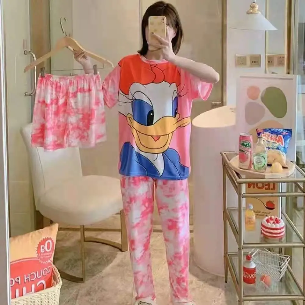 Moda 2024 süt ipek Pijama ve Pijama Feminino Brasil En Soie Moux üç parçalı Pijama 3 in 1 için kadın uyku salonu seti