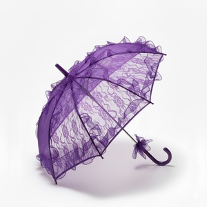 Wedding Custom Lace Manual 3-Fold Guangzhou Patio Umbrella for Romantic Occasions - Product Image 4