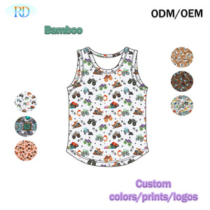 Débardeur en bambou Ruidian pour garçons, col en U, ourlet incurvé, <span class=keywords><strong>gilet</strong></span> sans manches extensible pour tout-petits, débardeur décontracté d'été pour enfants - Product Image 1
