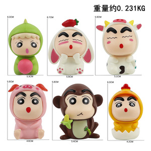 สีเทียน <span class=keywords><strong>Shin</strong></span>-<span class=keywords><strong>Chan</strong></span> ผลไม้รูปสัตว์น่ารัก6ชิ้น/เซ็ต5-8cm รูปปั้นแอ็คชั่นทำจาก PVC - Product Image 6