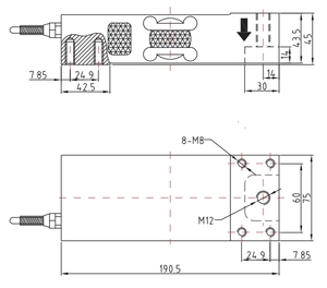 Swj sup64 off-trung tâm cắt chùm tải di động lực lượng đo lường cảm biến quy mô đầu dò 100kg đến 600kg Công suất - Product Image 2