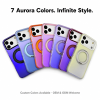 Étui magnétique avec support rotatif à 360° et coque de téléphone IMD dégradée pour iPhone 17 Pro Max avec protection d'objectif d'appareil photo, conception personnalisée OEM