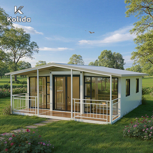 Casa Contenedor de Acero Impermeable Kolida de 40 Pies x 20 Pies, Expandible, Aislada, Plegable, Prefabricada, para Vivienda/Oficina Rural - Product Image 1