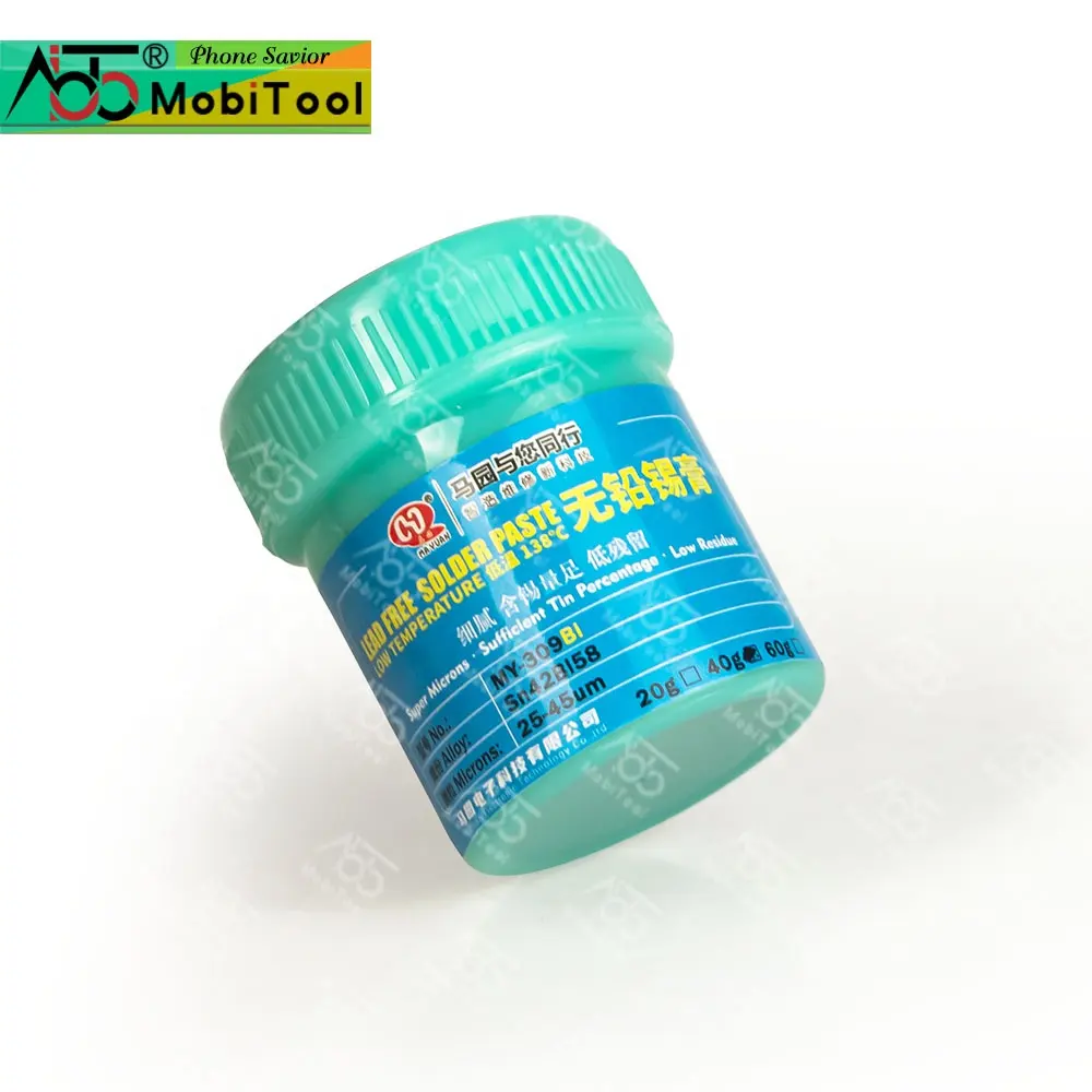 MY-309Bi Enviroment-Friendly 138 Degreed Low Melt Lead Free Solder Paste Sn42Bi58 for iPhone BGA