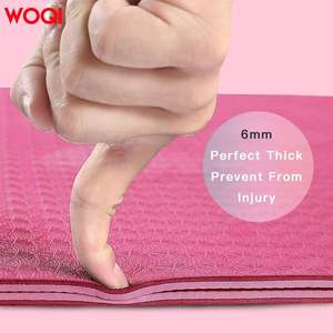 Esterilla de yoga Woqi de 6 mm de grosor, antideslizante, plegable, rectangular, para fitness, ejercicio, masaje y moldeamiento corporal, con bolsa. - Product Image 3