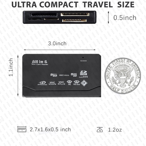 Tất cả trong Một Đầu Đọc Thẻ TF MS M2 XD CF TF <span class=keywords><strong>SD</strong></span> Chải Len Đọc USB 2.0 480 Mbps Đầu Đọc Thẻ mini Bộ Nhớ Cardreader với Ngày Dòng - Product Image 5