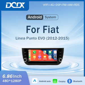 Android 15 pour Fiat Linea Punto <span class=keywords><strong>Evo</strong></span> 2012 2013 - 2015 Lecteur vidéo de voiture RDS Autoradio Multimédia DSP 4G Mirror Link 8 cœurs Navi - Product Image 1