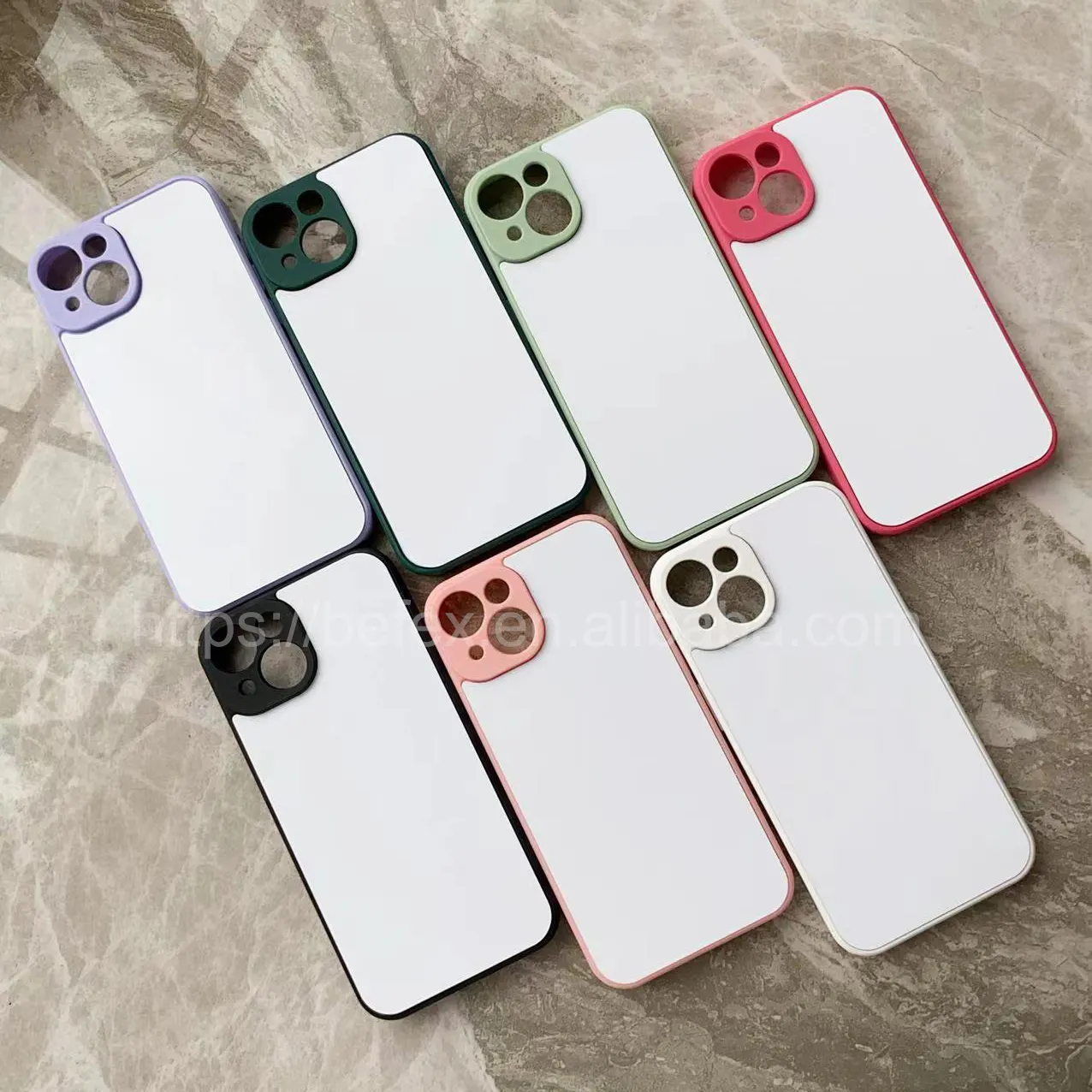 Capa de celular branca colorida, capa em branco tpu de subolmação 2d para impressão diy para iphone 14pro max capa em branco