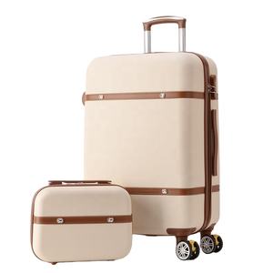Travel Luggage Bag 2 pieces Trolley Luggage Sets Suitcase Factory Wholesale ABS Style Spinner Lock Colorful Material