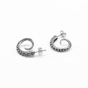 yunnique Octopus Claw <b>Stud</b> Earrings Tibetan <b>Silver</b> 316 Stainless Steel Animal Shape Fashion Jewelry for Men Women - Product Image 5