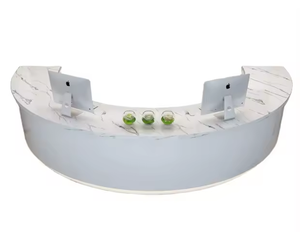 Công ty nướng sơn bàn tiếp tân tùy chỉnh cong tiền mặt đăng ký bàn dịch vụ trung tâm Thông tin bàn - Product Image 6