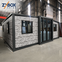 Maison conteneur extensible ZYBOX sur mesure OEM ODM, 2/3 chambres, double aile, préfabriquée, pour villa, hôtel, bureau, école