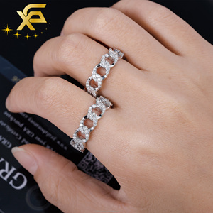 Beliebter Einreihiger Moissanit-<span class=keywords><strong>Ring</strong></span> Modeschmuck S925 Silber Hip-Hop-<span class=keywords><strong>Ring</strong></span> für Männer und Frauen VVS Moissanit-Diamant Kubanischer <span class=keywords><strong>Ring</strong></span> - Product Image 1