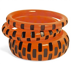 Nouveaux ensembles de bracelets en résine de haute qualité, ronds, peints à la main, design artistique, élégant, bijoux de mode pour femmes, pour mariage et fête - Product Image 3