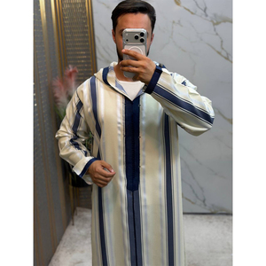 Premium Traditional Moroccan Men Handmade Gabardine Jellaba Outfit Matching Pants <b>Gift</b> Set Summer Breathable Lightweight - Product Image 2