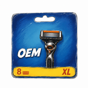Lames de rechange OEM à 5 lames haute précision compatibles avec les rasoirs majeurs, technologie en acier allemand, lot de 8 - Product Image 1
