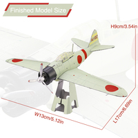 Modèle d'assemblage en métal 3D Piececool Mitsubishi A6M Zero, avion d'aviation historique, cadeau d'ingénierie mécanique pour adultes et enfants