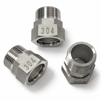 Accesorios de Tubería de Acero Inoxidable 304 Personalizados, de Alta Presión (3000 PSI), Barra Sólida Hexagonal, Extensión de 25/32/40/50 mm, Rosca Doble Macho
