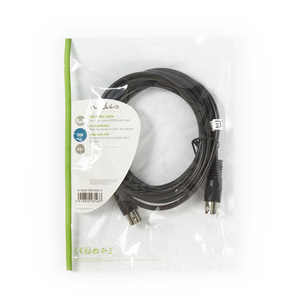 สายสัญญาณเสียง DIN 5 พิน ตัวผู้ ถึง DIN 5 พิน ตัวผู้ ยาว 3.0 ม. สีดำ - Product Image 3