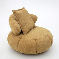 Fauteuil de détente moderne en forme de citrouille, pivotant, rembourré, pour salon, en tissu, pour la maison
