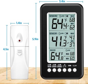 Thermomètre de réfrigérateur sans fil à double canal de haute qualité avec grand écran LCD aimant d'alarme sonore pour congélateur cuisine maison - Product Image 3
