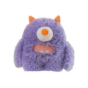 高品质5毫米长毛柔软Minky定制毛绒紫色怪物毛绒玩具娃娃