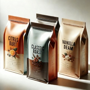 Custom Printed Logo Ziplock Packaging Pe Plastic 200g 250g 340g 500g 1kg 12oz 5 lb 2kg Coffee <b>Bag</b> with Valve and Zipper - Product Image 1