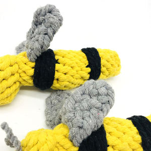 Giocattolo in corda di cotone per animali domestici a forma di ape a forma di cane giocattolo resistente ai morsi per cani di piccola taglia - Product Image 6