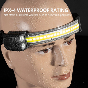 Lampe frontale LED à détecteur de mouvement XPE+COB, phare super lumineux, lanterne de pêche, rechargeable par USB, projecteur, lampe torche - Product Image 4