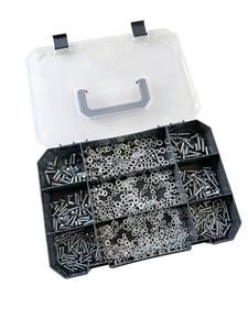 Kit de 870 boulons et écrous en acier au carbone zingué, vis à bois à tête plate Phillips, vis de machine à tête fraisée avec écrous - Product Image 2