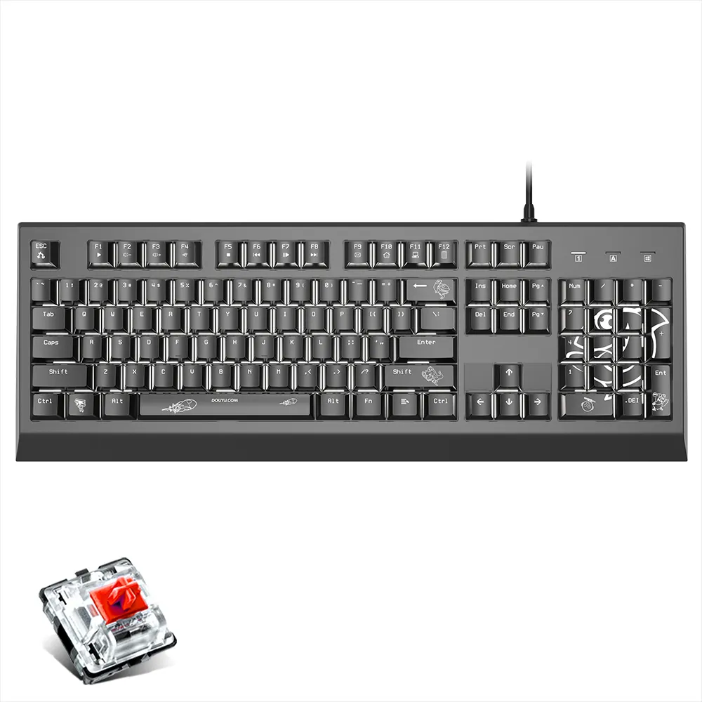 Backlit Gaming Keyboard Latest 104 Keys USB Wired PC Gaming Mechanical Keyboard 104 Keys