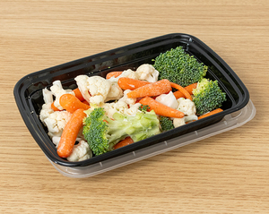 Fiambrera desechable de plástico Tiya, contenedores de alimentos, contenedores rectangulares de plástico hermético negro para almacenamiento de alimentos con tapas - Product Image 5