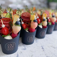 Gobelets en papier personnalisés écologiques jetables pour gaufres bulles, frites, plateaux de charcuterie, couleur noir et marron, emballage à emporter