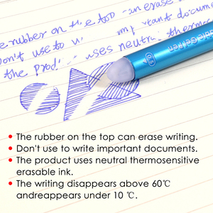 Penna Gel Cancellabile Foska Nera e Blu 0.5mm con Gomma <span class=keywords><strong>per</strong></span> Studenti e Ufficio - Product Image 2