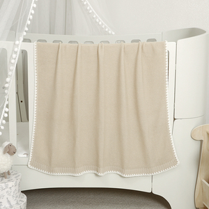 Mimixiong OEKO <span class=keywords><strong>TEX</strong></span> personnalisé bébé nom couverture tricotée 100% coton solide coquille pétoncle bord confortable doux bébé Swaddle literie - Product Image 5