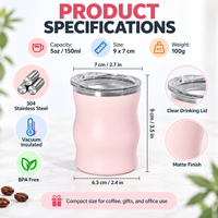 OEM 3000 MOQ 5oz Mini Paslanmaz Çelik Kahve Kupası Özel Logo Renk Malzeme Ambalajı Marka Toptan Satışı İçin