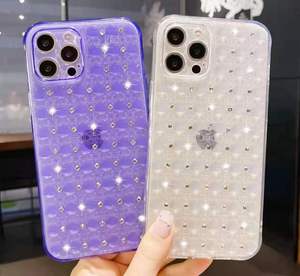 Custodia morbida in tpu cover mobile custodia di lusso con diamante 3d bling <span class=keywords><strong>per</strong></span> <span class=keywords><strong>iphone</strong></span> 13 12 mini <span class=keywords><strong>11</strong></span> pro max x/xs xr 7/8 plus - Product Image 2