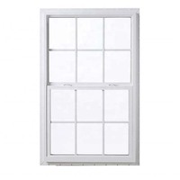 Ventana corredera de PVC de vinilo blanco de alta calidad, líder en la industria, con rejillas/rejillas