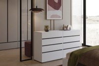 Ensemble de meubles de chambre à coucher italiens certifiés FSC sur mesure OEM, lit king size de luxe moderne pour hôtel, appartement