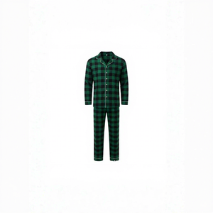Pijamas a juego para la familia, con cuello vuelto, manga larga, de poliéster, a cuadros, para hombre, mujer y niño, novedad de Navidad 2026 - Product Image 6